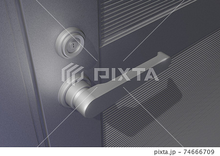 ドアノブ(レバー式アルミドア 鍵つき/3DCG) ドアノブ(レバー式アルミドア 鍵つき/3DCG) 74666709