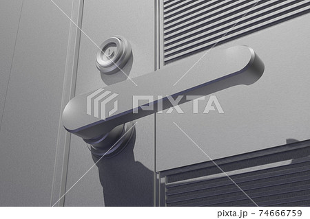 ドアノブ(レバー式アルミドア 鍵つき/3DCG) ドアノブ(レバー式アルミドア 鍵つき/3DCG) 74666759