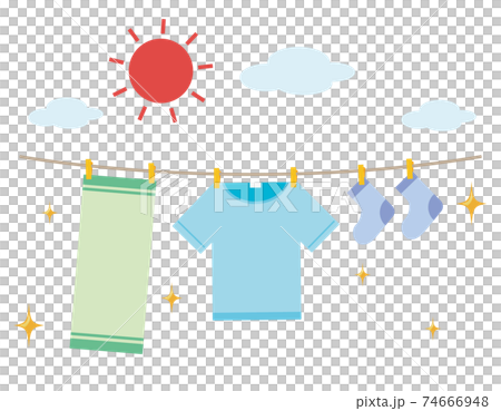 Illustration Of Clothes Drying Outdoor Stock Illustration