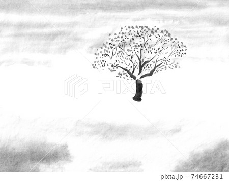 木のイラスト 墨の手描きの背景イラスト のイラスト素材 木のイラスト 墨の手描きの背景イラスト のイラスト素材