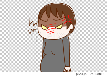Pregnant woman who is frustrated and glares Pregnant woman who is frustrated and glares 74668818