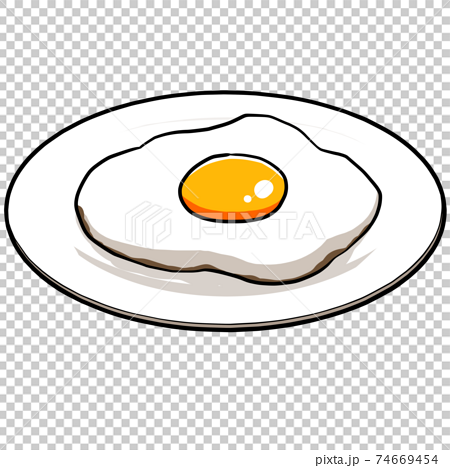 Illustration of a flat egg, sunny side up 24390781 PNG