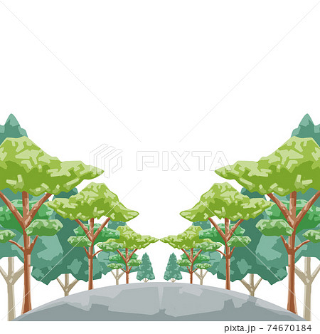 森の中の道路イラストのイラスト素材 森の中の道路イラストのイラスト素材