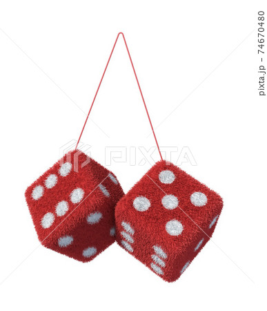 Fluffy Furry Dices 3d rendering 74670480