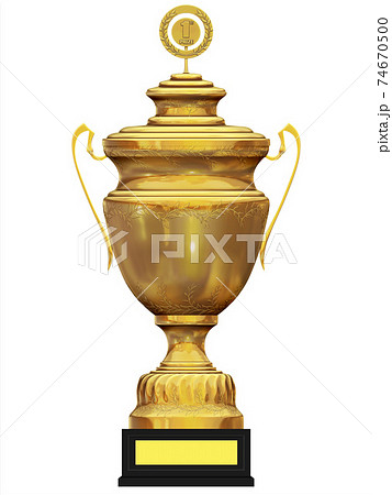 golden trophy on white background 74670500
