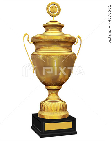 golden trophy on white background golden trophy on white background 74670501