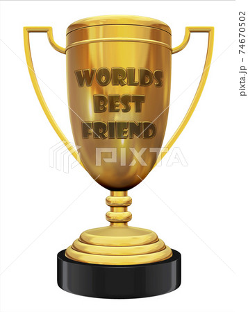 best friend trophy 3d rendering 74670502