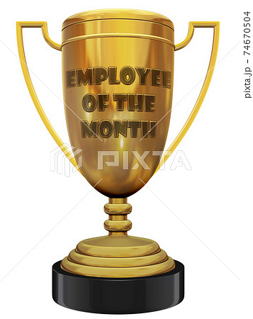 employee of the month trophy 3d rendering employee of the month trophy 3d rendering 74670504