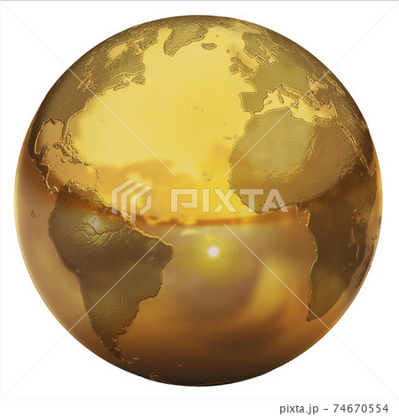 golden globe on white background golden globe on white background 74670554