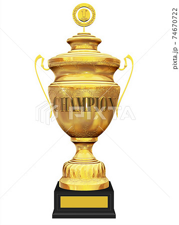 golden trophy on white rendering golden trophy on white rendering 74670722