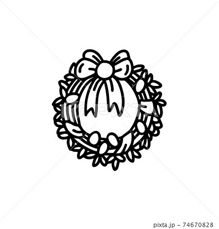 Easter wreath. Cute wreath with eggs 74670828