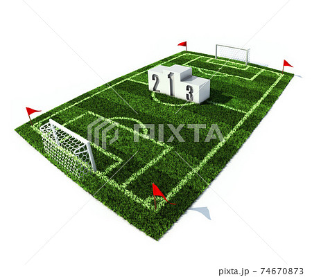 winners podium on the football field isolated on white background 74670873