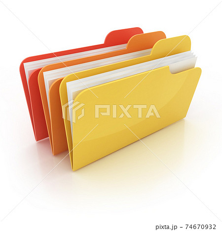 colorful 3d folders icon on white background 74670932