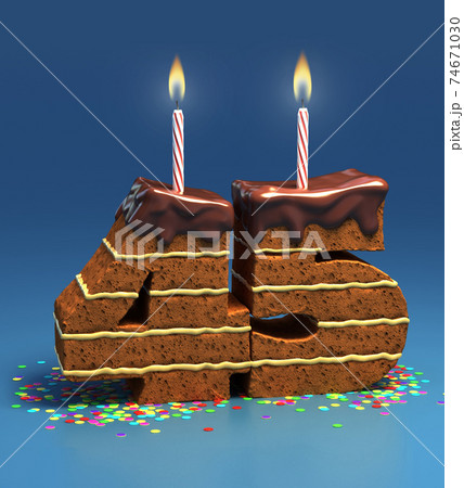 birthday cake in a shape of number 45 birthday cake in a shape of number 45 74671030