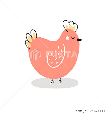 Cute chicken on white background. Easter chicken Cute chicken on white background. Easter chicken 74671114