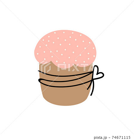 Easter cake on white background. doodle style Easter cake on white background. doodle style 74671115
