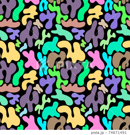 Abstract pattern of spots on a black background 74671491