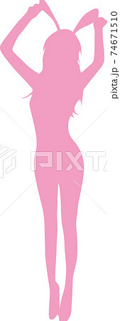 バニーガール シルエットのイラスト素材