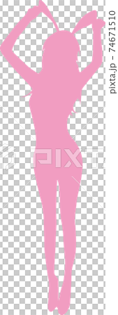 バニーガール シルエット 74671510