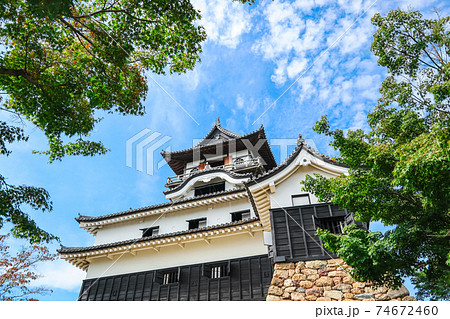 国宝犬山城を 本丸地上より望む 愛知県犬山市 の写真素材