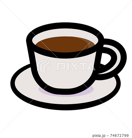 Cafe コーヒーカップのイラストのイラスト素材