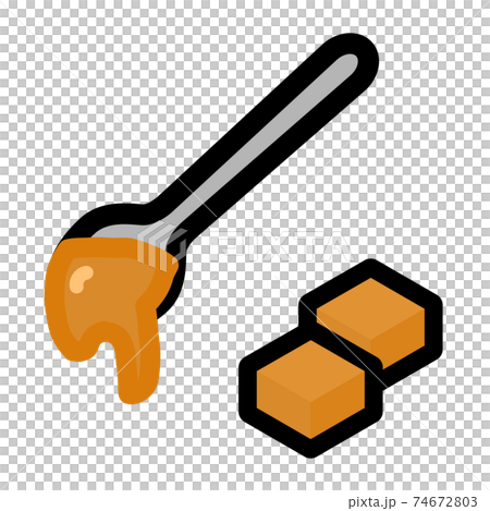 Cafe キャラメルトッピングのイラスト 74672803