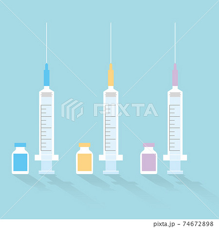 注射器とワクチン 74672898