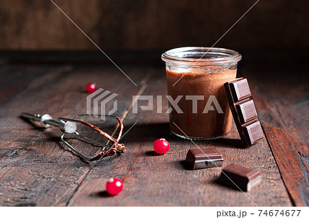 Chocolate mousse and chocolate 74674677