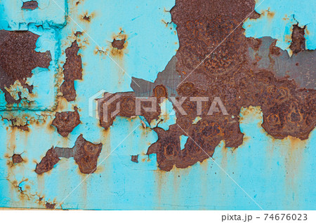 Background from old iron with shabby blue paint and rust Background from old iron with shabby blue paint and rust 74676023