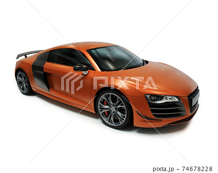 Fast luxury sporty red and orange car Fast luxury sporty red and orange car 74678228