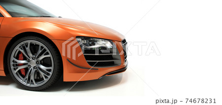 Fast luxury sporty red and orange car Fast luxury sporty red and orange car 74678231