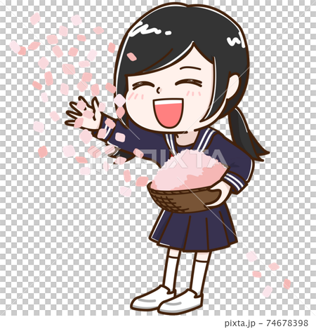 Girl who scatters confetti, senior sailor suit Girl who scatters confetti, senior sailor suit 74678398