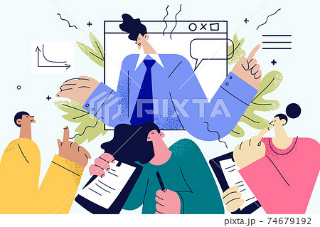 Online meeting, video call in office concept 74679192