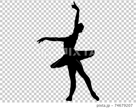 Silhouette of ballet dancer posing gracefully Silhouette of ballet dancer posing gracefully 74679207