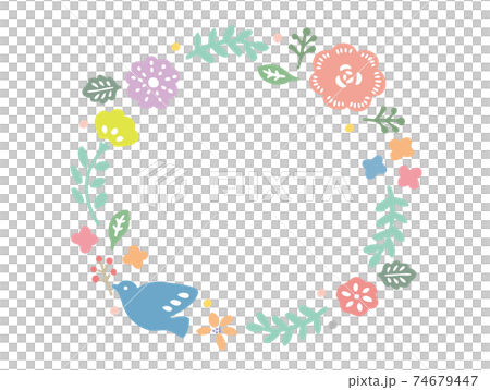 可愛的花朵裝飾框 74679447