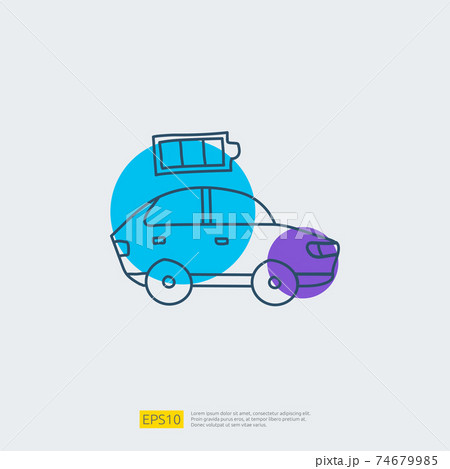 battery level status of electric car. doodle icon sign symbol vehicle concept. eco green friendly transportation on white background vector illustration battery level status of electric car. doodle icon sign symbol vehicle concept. eco green friendly transportation on white background vector illustration 74679985