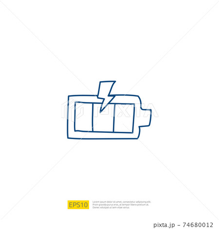 electric battery doodle icon. sign symbol for vehicle concept. eco green friendly transportation on white background vector illustration electric battery doodle icon. sign symbol for vehicle concept. eco green friendly transportation on white background vector illustration 74680012