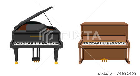 Vector illustration set of string instruments playing by striking the strings Vector illustration set of string instruments playing by striking the strings 74681408