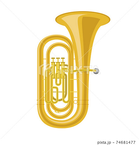 Vector Illustration Of A Tuba In Cartoon Style のイラスト素材