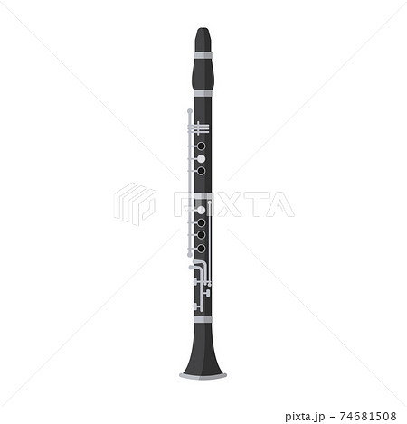 Vector illustration of a clarinet in cartoon style isolated on white background 74681508
