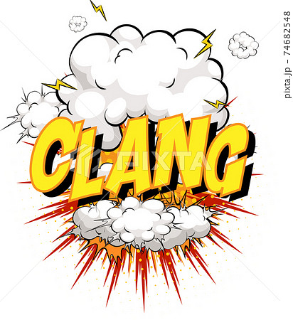 Word Clang on comic cloud explosion background 74682548