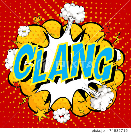 Word Clang on comic cloud explosion background Word Clang on comic cloud explosion background 74682716