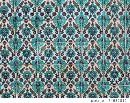 トルコタイルの壁の写真素材 トルコタイルの壁の写真素材