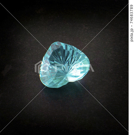 Jewel or gems on black shine color, Collection of many different natural gemstones. 74683789