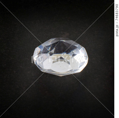 Jewel or gems on black shine color, Collection of many different natural gemstones. 74683790