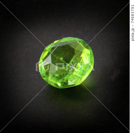 Jewel or gems on black shine color, Collection of many different natural gemstones. 74683791
