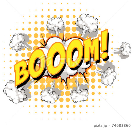Comic speech bubble with boom text 74683860