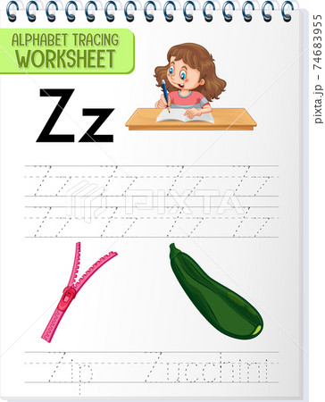 Alphabet tracing worksheet with letter Z and z 74683955