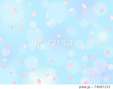 桜の花びら散る背景素材のイラスト素材