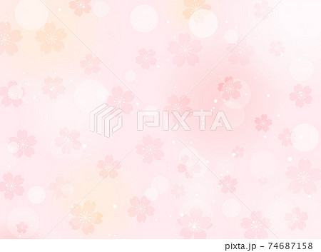 桜柄 春色の可愛い背景素材のイラスト素材